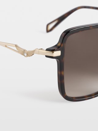 Lunettes De Soleil ZV26S4 - Lunette de soleil unisexe en acétate avec détails signatures ailes sur branches.