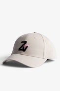 Casquette Klelia ZV Crush - Casquette en coton beige ornée d'une broderie cœur contrastée femme
