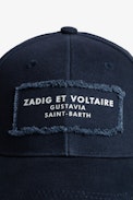 Casquette Klelia Saint Barth - Casquette en coton bleu marine brodé Saint Barth