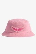 Wings Bucket Hat - Women's pink cotton bucket hat