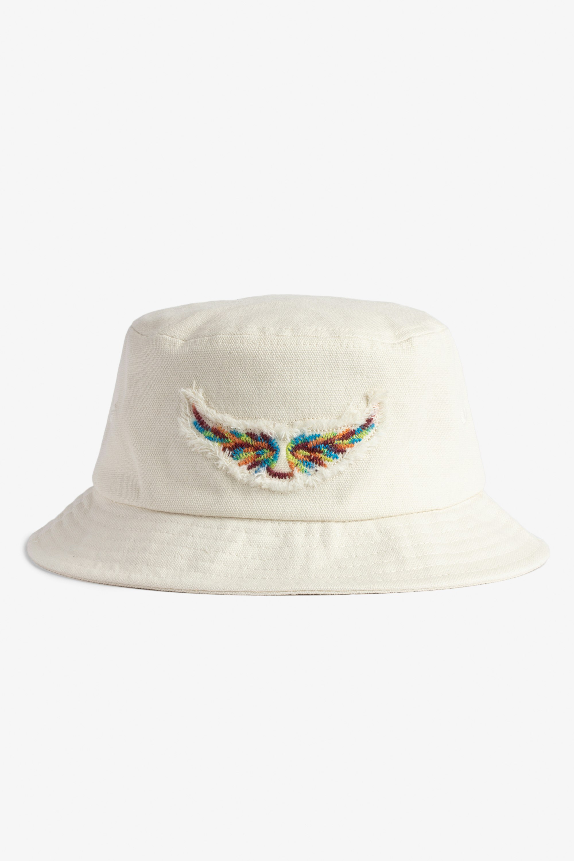 Wings Bucket Hat Women's bucket hat in ecru cotton