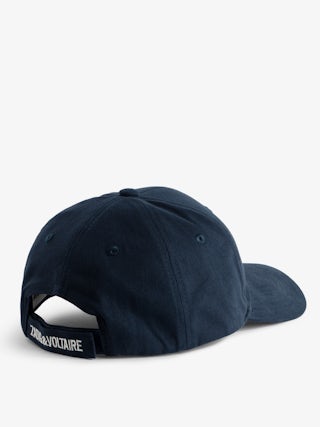 Casquette Head Over Heels - Casquette en coton bleu marine ornée d'ailes brodées.