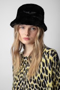 Bob Wild - Bob in pelliccia sintetica nero con ali e firma Zadig&Voltaire da donna.