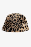 Wild Leopard Bucket Hat - Women’s brown faux fur bucket hat with Zadig&Voltaire leopard-print jacquard.