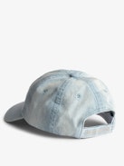 Cappellino Klelia Rock - Cappellino in denim azzurro con ali ricamate.