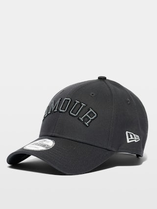 New Era x ZV Amour Cap - Dark grey cotton baseball cap with “Amour” embroidery and New Era logo on the front and “Unlimited Love” slogan on the back.
