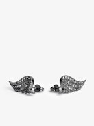 Rock Earrings - Brass earrings with rhinestones.