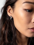 Rock Earrings - Brass earrings with rhinestones.