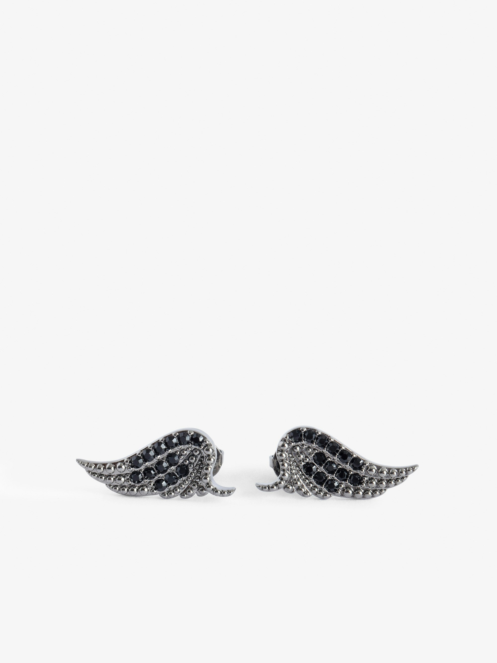 Ohrringe Rock - Ohrringe mit Strass Flügeln aus Messing.
