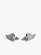 Rock Earrings - Brass earrings with rhinestones.