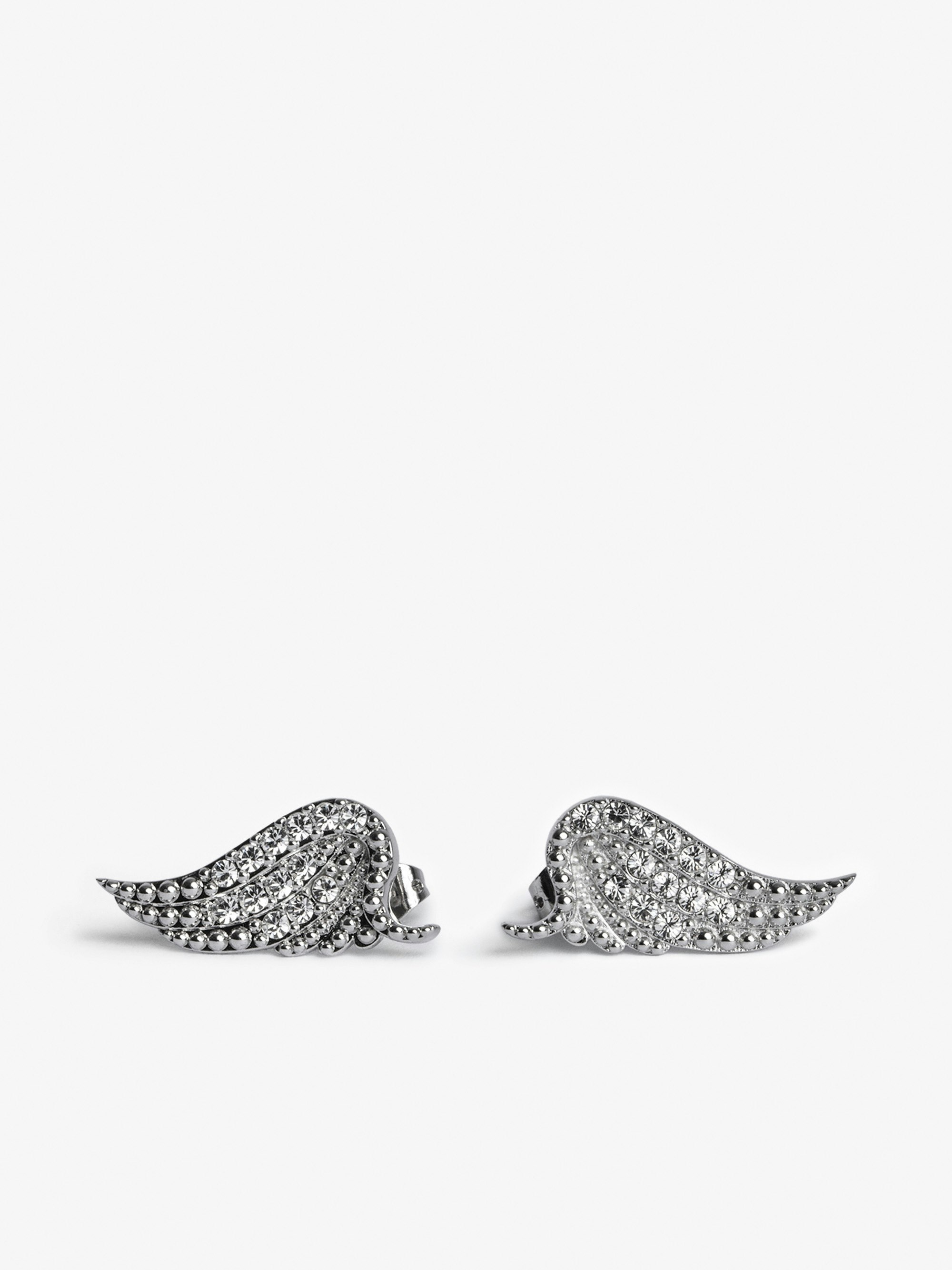 Boucles D'oreilles Rock - Boucles d'oreille ailes ornées de cristaux en laiton.