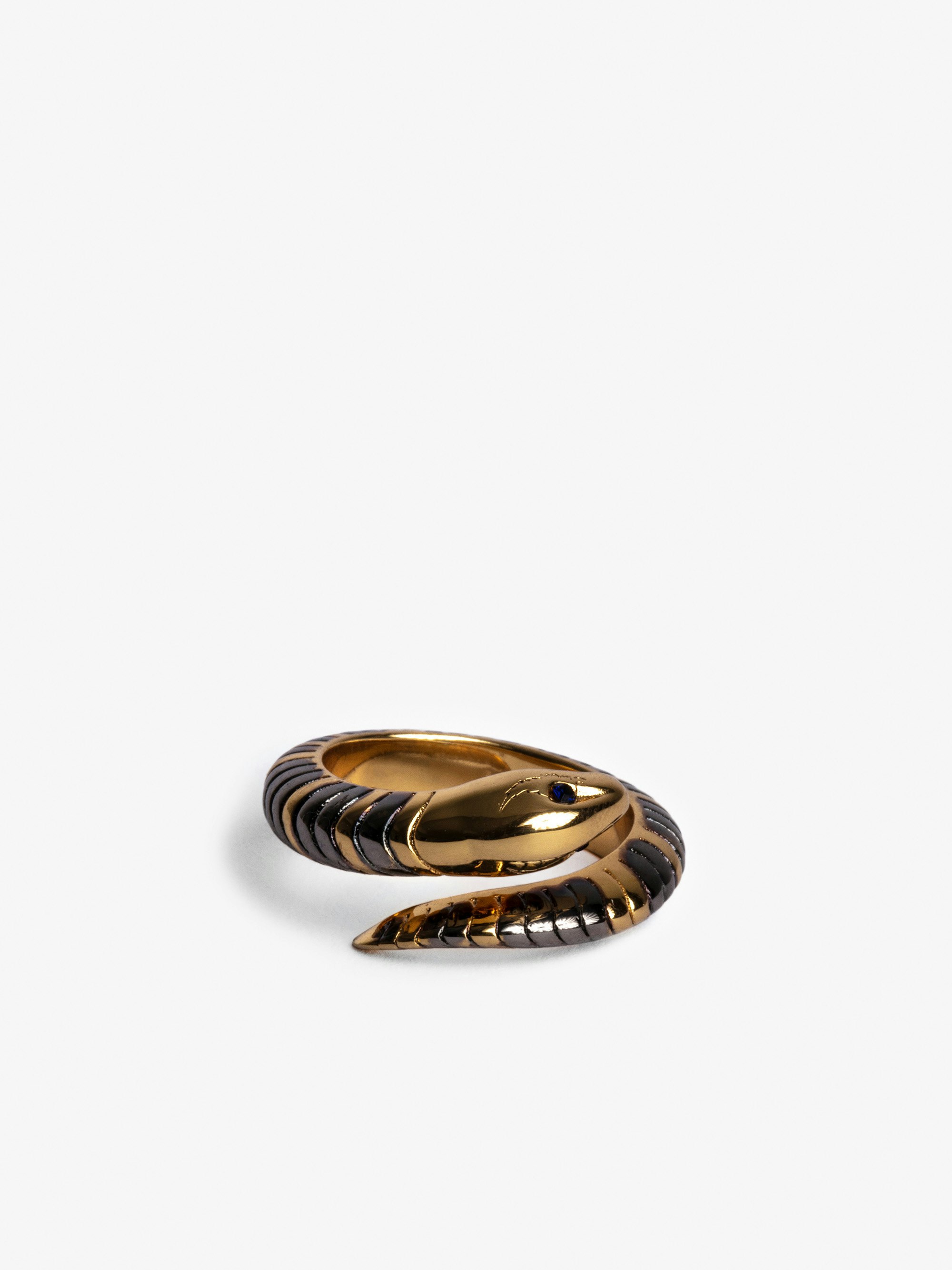 Ring Snake - Ring mit Schlange aus goldfarbenem Messing.