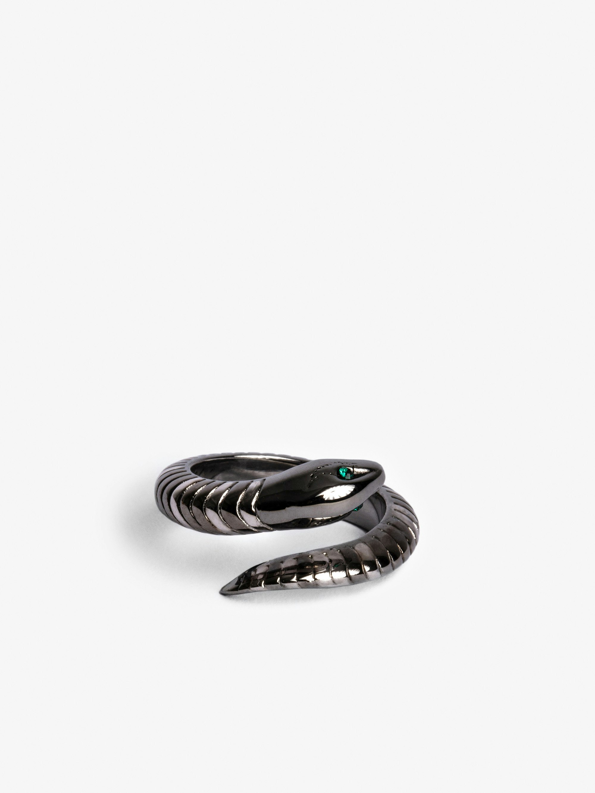 Snake Ring - Silver-tone brass snake bracelet.