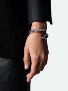 Snake Bracelet - Silver-tone brass bangle.