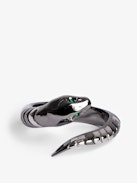 Snake Bracelet - Silver-tone brass bangle.