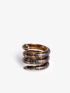 Double Snake Ring - Gold-tone brass double snake ring.