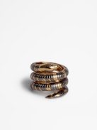 Double Snake Ring - Gold-tone brass double snake ring.