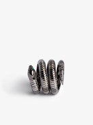 Double Snake Ring - Silver-tone brass double snake ring.