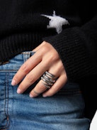 Double Snake Ring - Silver-tone brass double snake ring.