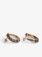 Cerchi Snake - Orecchini serpente in ottone dorato, donna