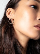 Cerchi Snake - Orecchini serpente in ottone dorato, donna