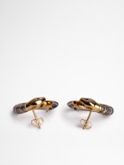 Cerchi Snake - Orecchini serpente in ottone dorato, donna