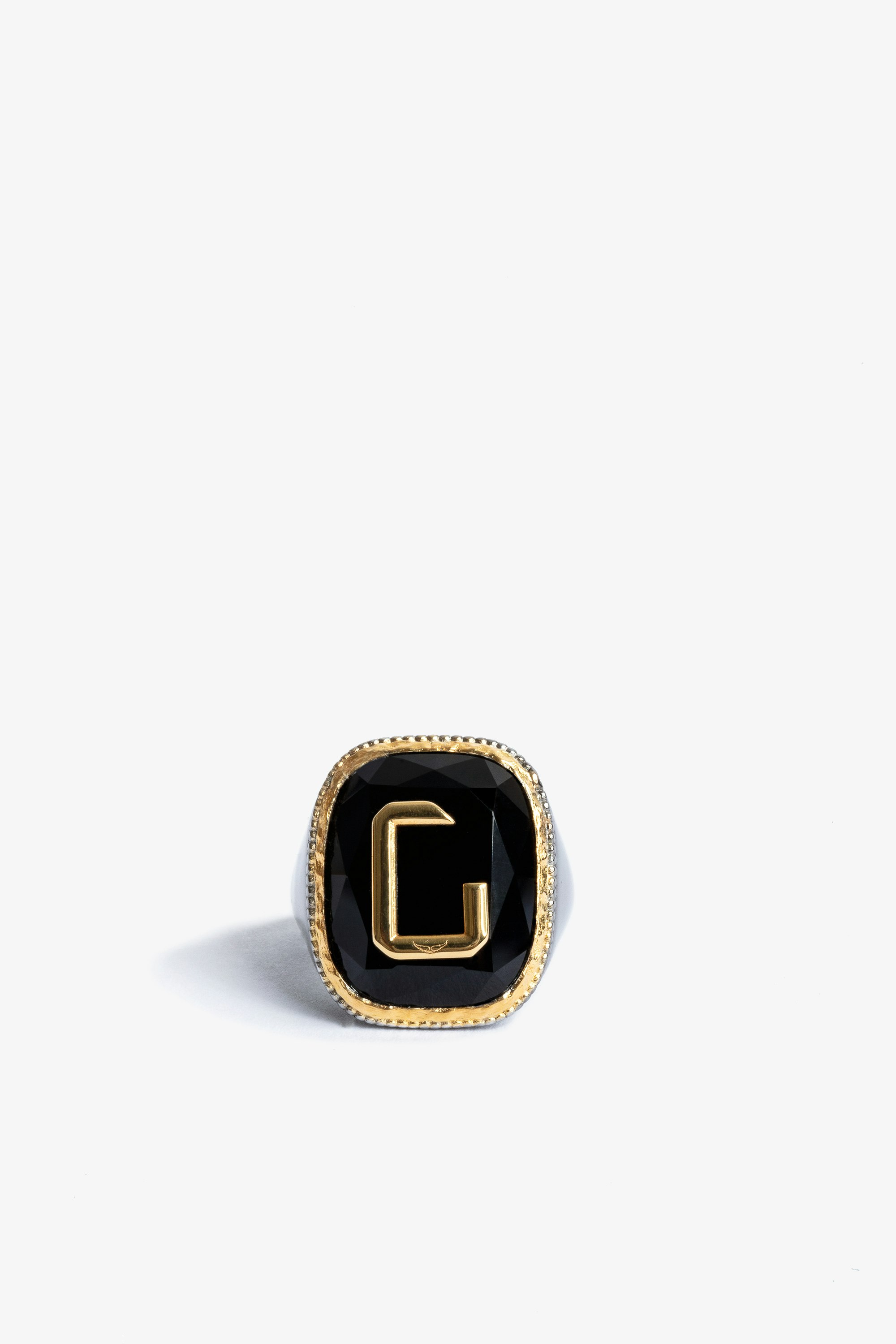 Cecilia Signet Ring Women’s blackened and gold-tone metal signet ring