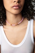 Mix n Match Art Message Necklace - Women’s Art short necklace with pink and gold beads
