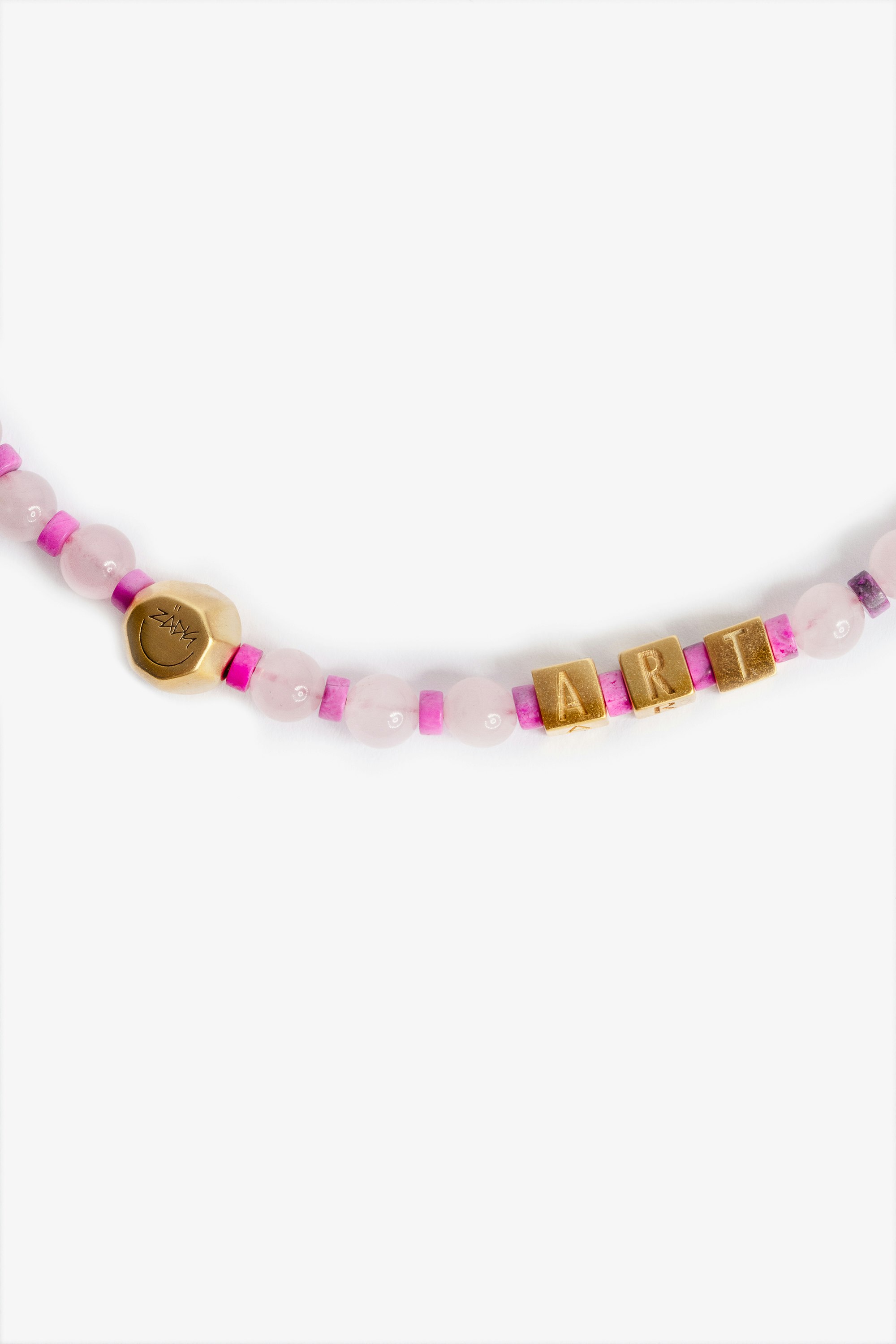Mix n Match Art Message Necklace Women’s Art short necklace with pink and gold beads
