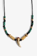 Mix n Match Taboo Necklace - Cord necklace with metal charms and stones.
