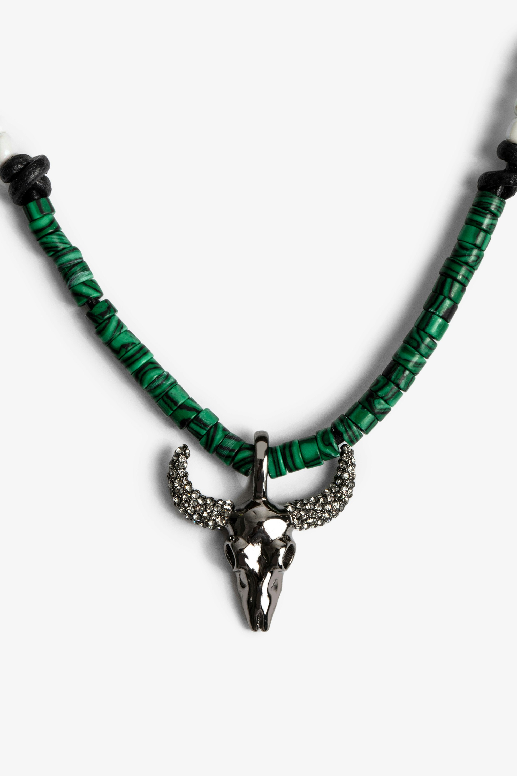 Collar Mix N Match Buffalo Collar de cordón con colgantes de metal y piedras para mujer
