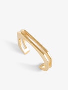 Cecilia Bangle - Gold-tone brass C-shaped double bangle.
