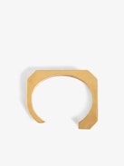 Cecilia Bangle - Gold-tone brass C-shaped double bangle.