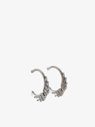 Rock Star Earrings - Silver-tone brass hoop earrings with diamanté wings.