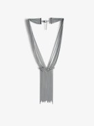 Rock Star Necklace - Silver-tone brass necklace with wings charm.