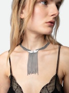 Rock Star Necklace - Silver-tone brass necklace with wings charm.