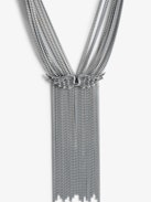 Rock Star Necklace - Silver-tone brass necklace with wings charm.