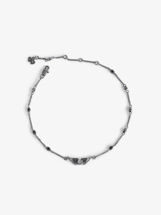 Bracelet de Cheville Rock - Bracelet de cheville en laiton, chaîne avec ailes et strass.