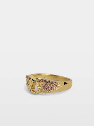 Rock Ring - Brass ring with rhinestone-embellished wings.