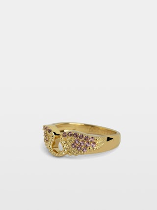 Rock Ring - Brass ring with rhinestone-embellished wings.