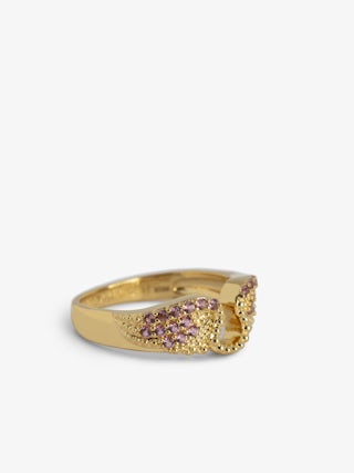 Rock Ring - Brass ring with rhinestone-embellished wings.