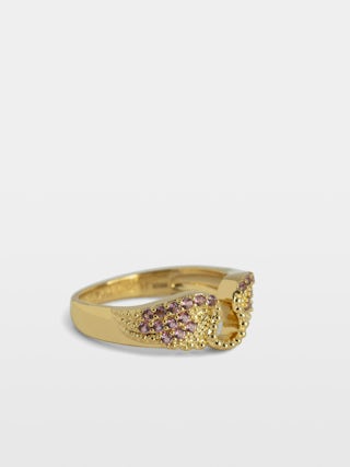 Rock Ring - Brass ring with rhinestone-embellished wings.