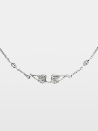 Rock Bracelet - Chain bracelet with wings in brass and rhinestones.