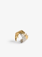 Anello Rock Feather - Anello ali in ottone tempestato di strass.