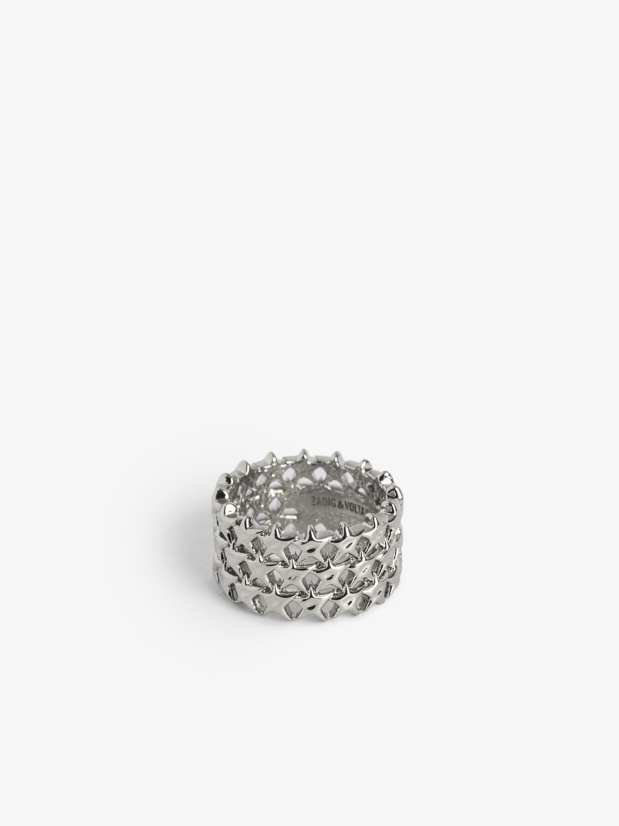 Nova Ring - Silver-plated brass ring adorned with stars.