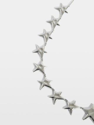 Rock Star Necklace - Silver-toned brass star choker necklace.