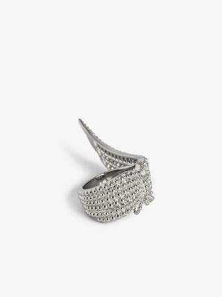 Rock Spread Your Wings Ring - Ring with rhinestone-embellished wings.