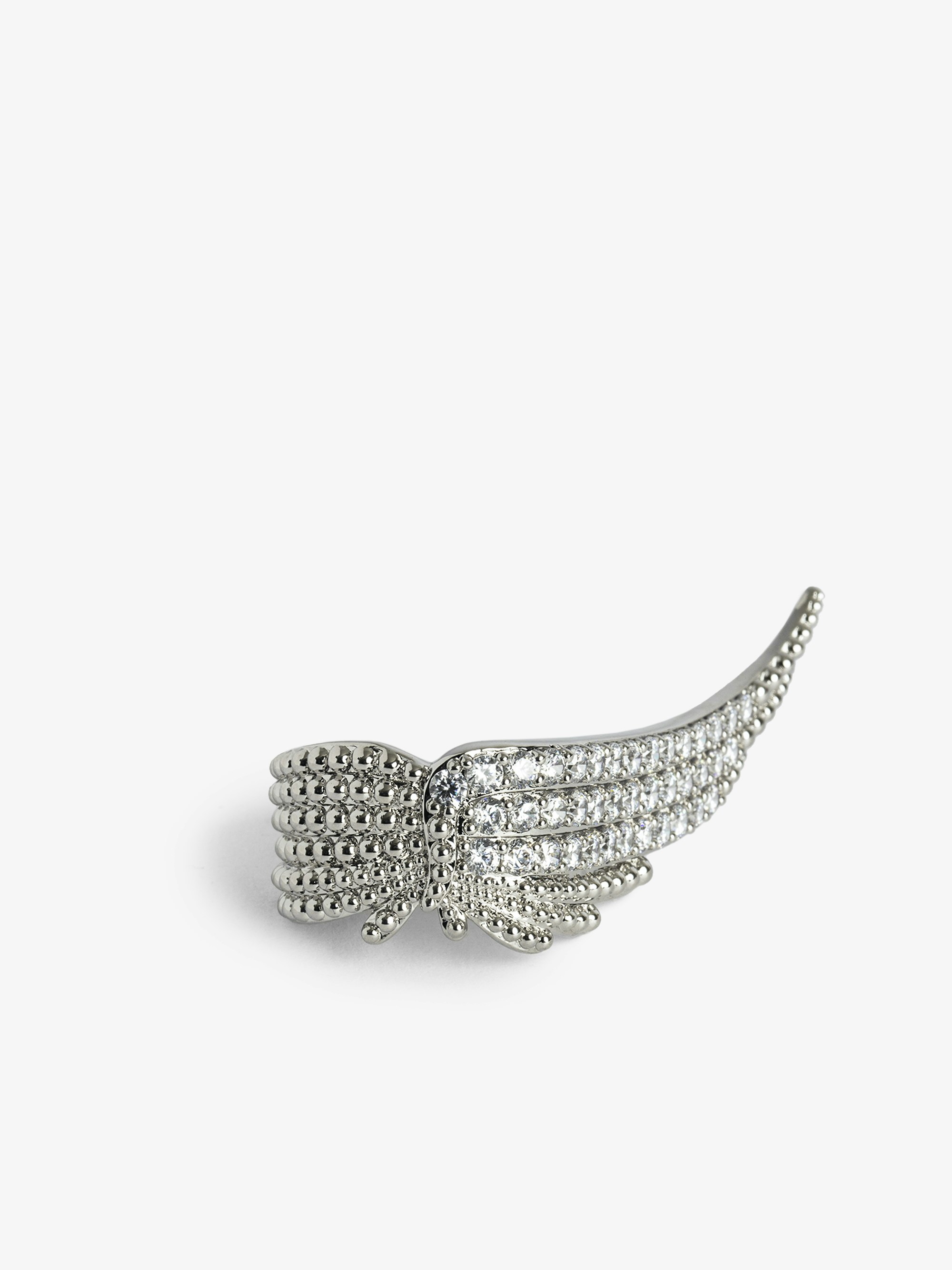 Rock Spread Your Wings Ring - Ring adorned with wings embellished with rhinestones.