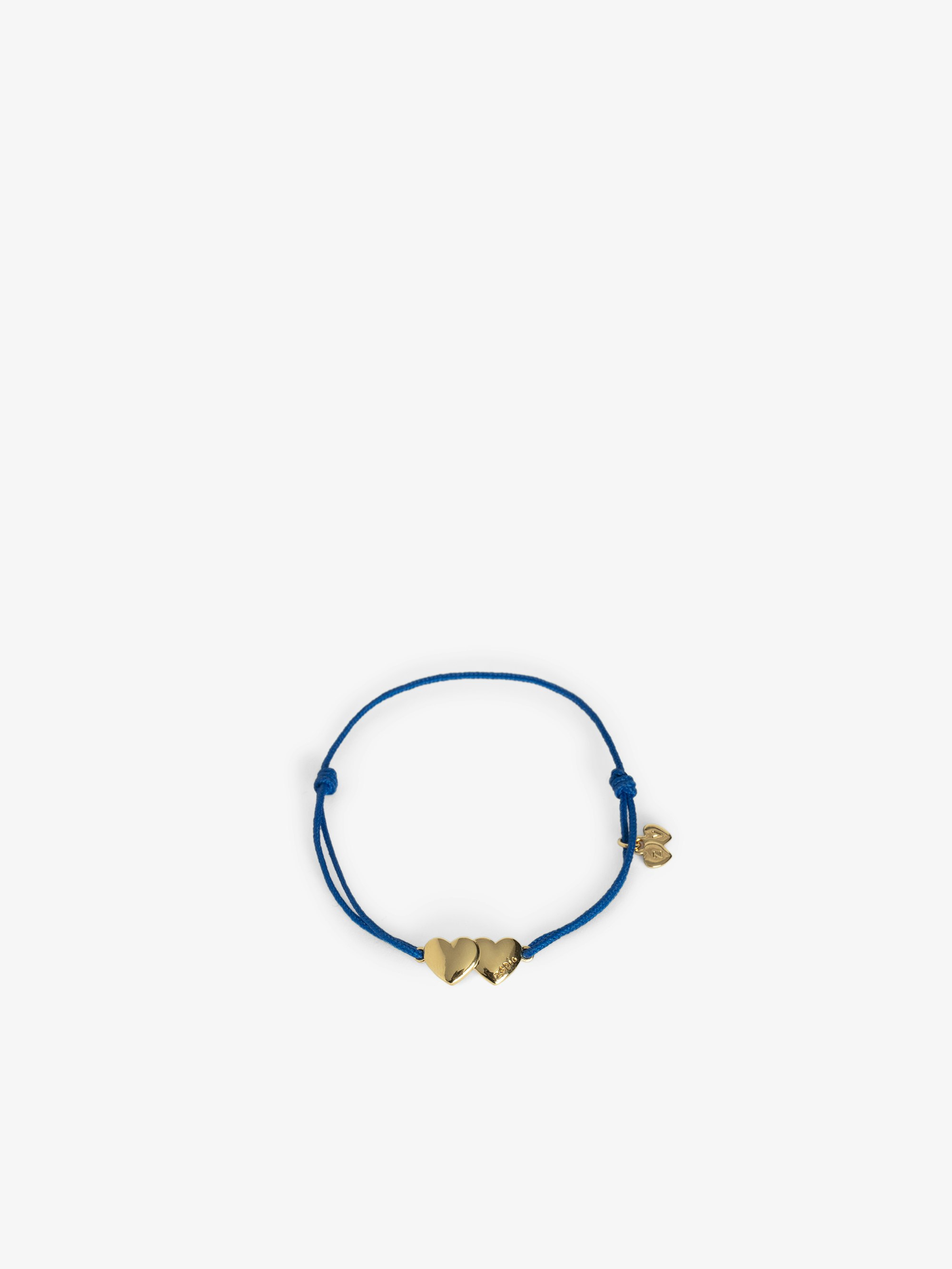 Zadig Link Heart Bracelet - Adjustable cord bracelet with iconic double engraved hearts from the house.