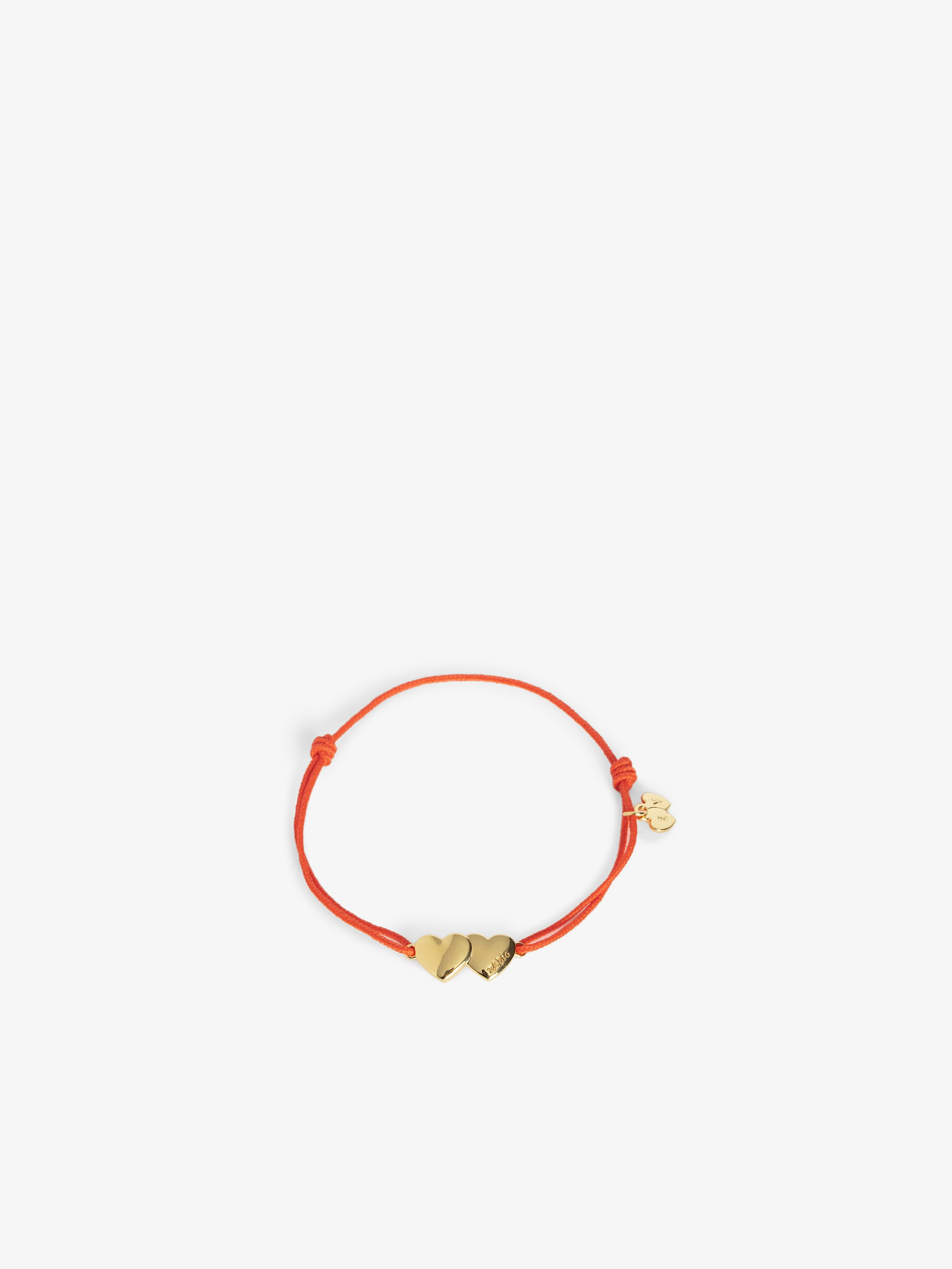 Zadig Link Heart Bracelet - Adjustable cord bracelet with iconic double engraved hearts from the house.